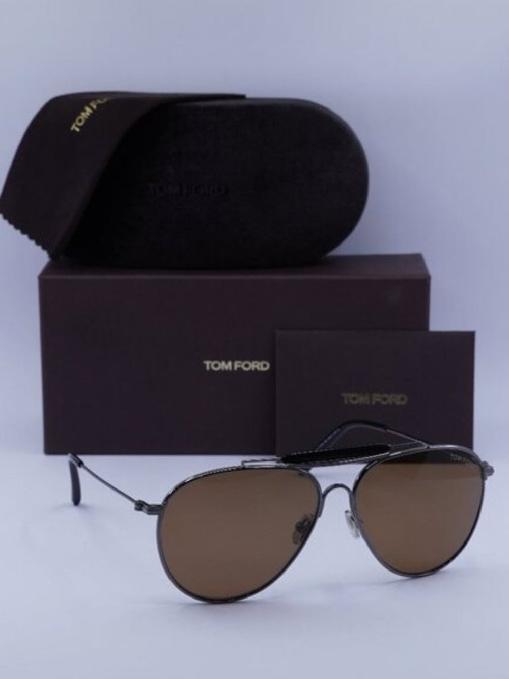 Tom Ford Raphael-02 FT0995 08E Aviator Sunglasses - Gunmetal/Brown